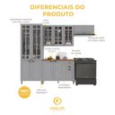 Ver imagem 5 de Armário de Cozinha Modulada Compacta Fidelitá Nara 100% MDF 4 Peças 280cm 12 Portas 2 Gavetas com