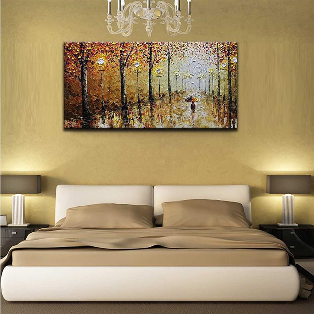 Quadro Decorativo Sala de Estar Pintura Caminhando na Rua