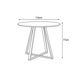 Mesa Pés Ferro Jantar Sala Cozinha Industrial Laís 110 Cm Redondo Nature - 3