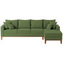 Ver imagem 1 de Sofá 4 Lugares Beny com Chaise Direito Linho Verde Oliva