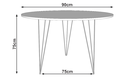 Ver imagem 4 de Mesa de Jantar Redonda 90cm Branco Clips 3 Pés com 4 Cadeiras Eames Eiffel Brancas Base Cobre