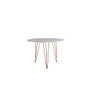 Mesa de Jantar Redonda 90cm Branco Clips 3 Pés com 4 Cadeiras Eames Eiffel Brancas Base Cobre - 3