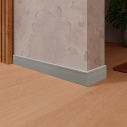 Rodapé de PVC 10cmx15mmx2,40m Master 6 UN AZN - Cinza - 1