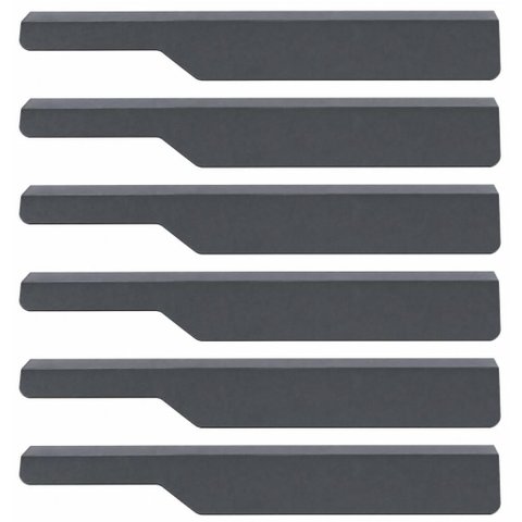 Kit 6 Puxadores Direitos de Móveis 18cm Cinza Aço Carbono Or