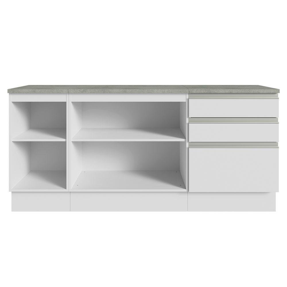 Armário Gabinete para Banheiro 180cm 3 Portas 3 Gavetas Branco Madesa - 7