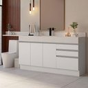 Ver imagem 1 de Armário Gabinete para Banheiro 180cm 3 Portas 3 Gavetas Branco Madesa