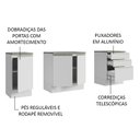 Ver imagem 4 de Armário Gabinete para Banheiro 180cm 3 Portas 3 Gavetas Branco Madesa