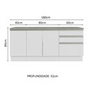 Ver imagem 3 de Armário Gabinete para Banheiro 180cm 3 Portas 3 Gavetas Branco Madesa