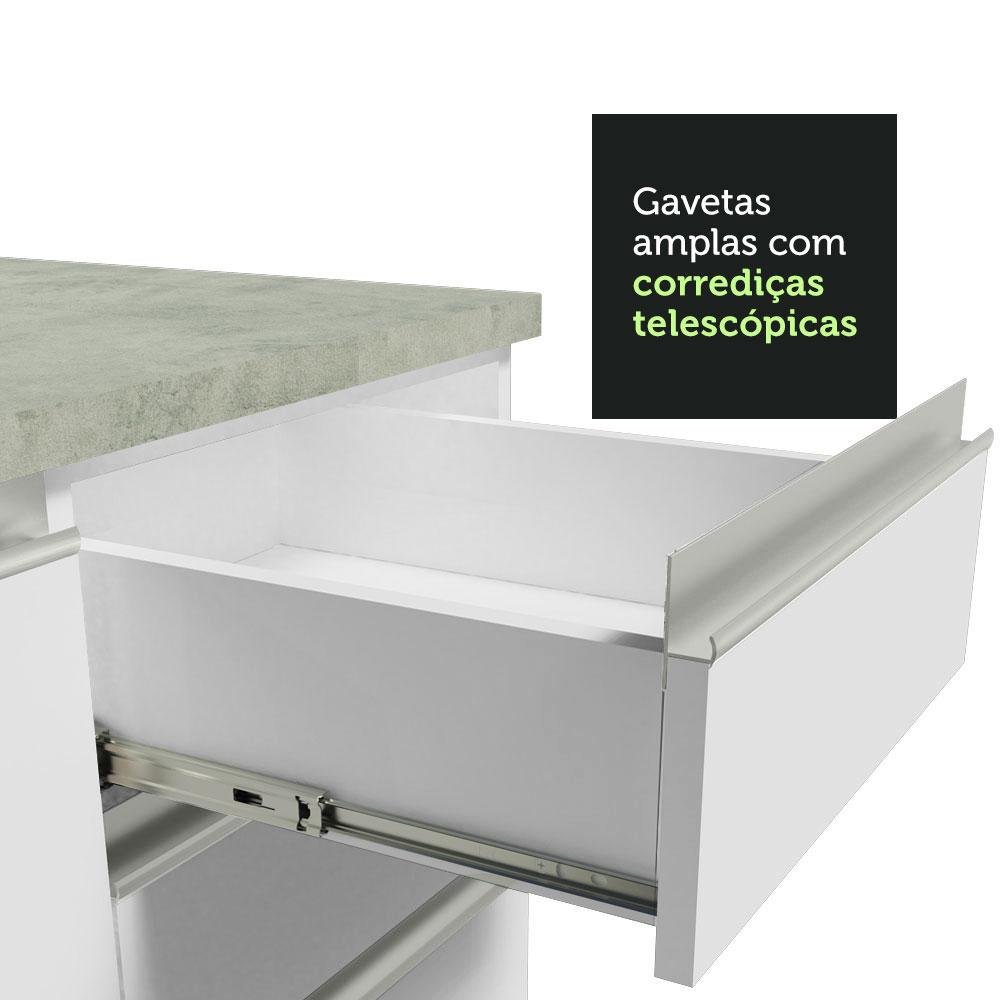 Armário Gabinete para Banheiro 180cm 3 Portas 3 Gavetas Branco Madesa - 9