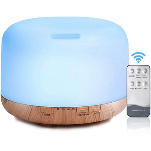 Difusor De Aromas, Umidificador De Ar Ultra-Sônico 500Ml, Difusor De Óleo Essencial, Abajur Led, (Ma