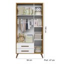 Ver imagem 2 de Quarto de Bebê com Berço Americano 3820 e Roupeiro 3830 Qencanto Retrô Qmovi Freijó Branco Acetinado