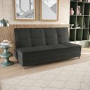 Ver imagem 1 de Sofá Cama Vision 185cm Suede Mescla Grafite Kappesberg