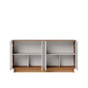 Ver imagem 6 de Conjunto Cristaleira 2 Portas de Vidro Guanabara com Led e Buffet Sala de Jantar 4 Portas Vitória