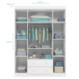 Dormitório Infantil Lívia Guarda Roupa, Cômoda e Berço Danny Branco - Phoenix Baby - 3 Dormitório Infantil Lívia Guarda Roupa, Cômoda e Berço Danny Branco - Phoenix Baby - 3