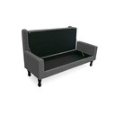 Ver imagem 2 de Recamier Calçadeira Fênix Baú Estofado Quarto Casal 140cm Suede Cinza - LM DECOR