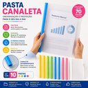 Ver mais imagens de Pasta A4 Kit 10 Organizador Escritorio Documentos Folhas Documento Fichario Multiuso Canaleta Transp