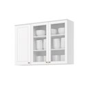 Ver imagem 3 de Armário Aéreo 120 cm Branco HP 100% MDF 03 Portas com Vidro Temperado Americana
