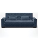 Ver imagem 3 de Sofá Cama 02 lugares Lisboa Suede Pés de Madeira - D’Rossi - Azul Marinho
