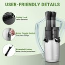 Ver imagem 6 de Amzchef Slow Juicer 80mm Chute, Alta Eficiência para Frutas e Vegetais (prata)