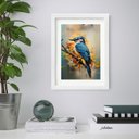 Ver imagem 1 de Quadro Martim Pescador Aquarela 60x48cm:moldura Branca