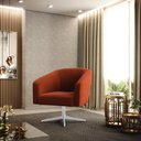 Ver imagem 2 de Poltrona Giratória Stella Bouclê Base Cromada - D'Rossi Terra