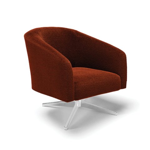 Poltrona Giratória Stella Bouclê Base Cromada - D'Rossi Terra