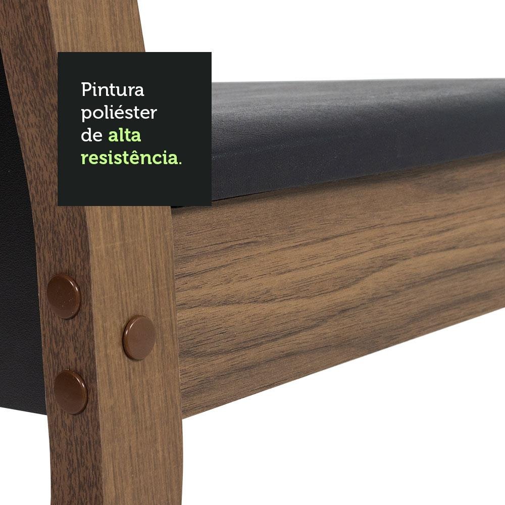 Conjunto Sala de Jantar Mesa Tampo de Madeira 4 Cadeiras Rustic/preto Briana Madesa - 8