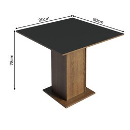 Conjunto Sala de Jantar Mesa Tampo de Madeira 4 Cadeiras Rustic/preto Briana Madesa - 4