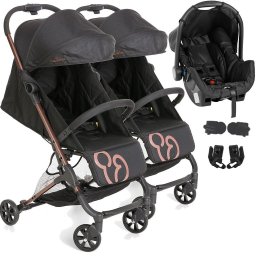 Carrinho para Gemeos com Bebe Conforto Galzerano Duolee Cobre - 1