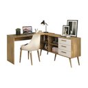 Ver imagem 2 de Mesa de Escritório em L com 3 Gavetas Porto Multimóveis Mp6046 Madeirado/branco