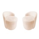 Ver imagem 2 de Kit 2 Poltronas Decorativa Yara Orgânica Couro Bege