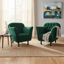 Ver imagem 1 de Kit 2 Poltronas Decorativa Dália Bouclé Verde