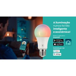 Lâmpada de LED Smart Tramontina Base E27 10 W Bivolt com 16 Milhões de Cores RGBW Wi-Fi + Bluetooth  - 5