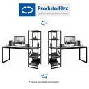 Ver imagem 4 de Escrivaninha Mesa Escritório com Estante Innovare 4 Prateleiras 170cm Industrial Preto