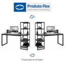Ver imagem 4 de Escrivaninha Mesa Escritório com Estante Innovare 4 Prateleiras 170cm Industrial Preto