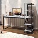 Ver imagem 1 de Escrivaninha Mesa Escritório com Estante 4 Prateleiras Innovare