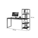 Ver imagem 2 de Escrivaninha Mesa Escritório com Estante Innovare 4 Prateleiras 170cm Industrial Preto