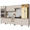 Ver imagem 1 de Cozinha Modulada Connect 6 Peças Duna-Cristal com Torre Quente 2 Fornos e Cristaleira - Móveis