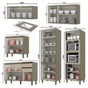 Ver imagem 4 de Cozinha Modulada Connect 6 Peças Duna-Cristal com Torre Quente 2 Fornos e Cristaleira - Móveis