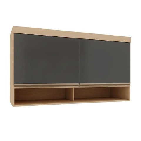 Armário Aéreo Maleiro Mônaco 145cm 2 Portas MDF-MDP Basculante Luciane Móveis