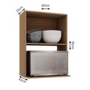Ver imagem 2 de Armário Aéreo Micro-Ondas Vitra 60cm 2 Portas MDF Café Luciane Móveis