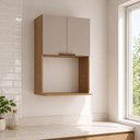Ver imagem 1 de Armário Aéreo Micro-Ondas Vitra 60cm 2 Portas MDF Café Luciane Móveis