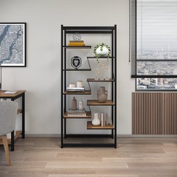 Estante para Livros 8 Prateleiras Innovare 185cmx80cm Espresso Móveis - 1
