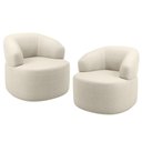 Ver imagem 1 de Kit 02 Poltronas Giratória Orgânica para Sala de Estar Living Helena L02 Facto Pérola Metalizado