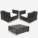 Ver imagem 2 de Kit Jogo 2 Poltronas de Varanda e Jardim Área Externa com Mesinha em Fibra Sintética e Alumínio