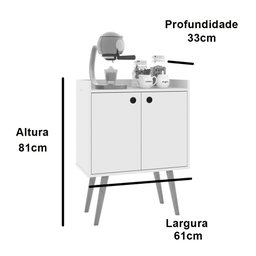 Aparador Buffet Retrô 2 Portas Alexa - Off White/ Ripado Nature - Lojas RPM - 6