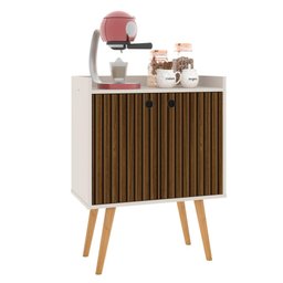 Aparador Buffet Retrô 2 Portas Alexa - Off White/ Ripado Nature - Lojas RPM - 2