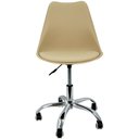 Ver imagem 3 de Kit 5 Cadeiras Leda Office Luisa Saarinen Estofada Base Giratória Cromada - Bege