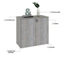Ver imagem 3 de Armário Baixo com 02 Portas 75x80x42cm Wlab80 Snow Branco