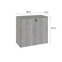 Ver imagem 6 de Armário Baixo com 02 Portas 75x80x42cm Wlab80 Snow Branco